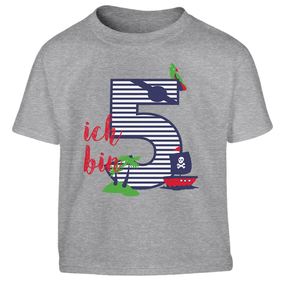 Ich bin Fünf Piraten Geschenk zum 5. Geburtstag Kinder Jungen T-Shirt