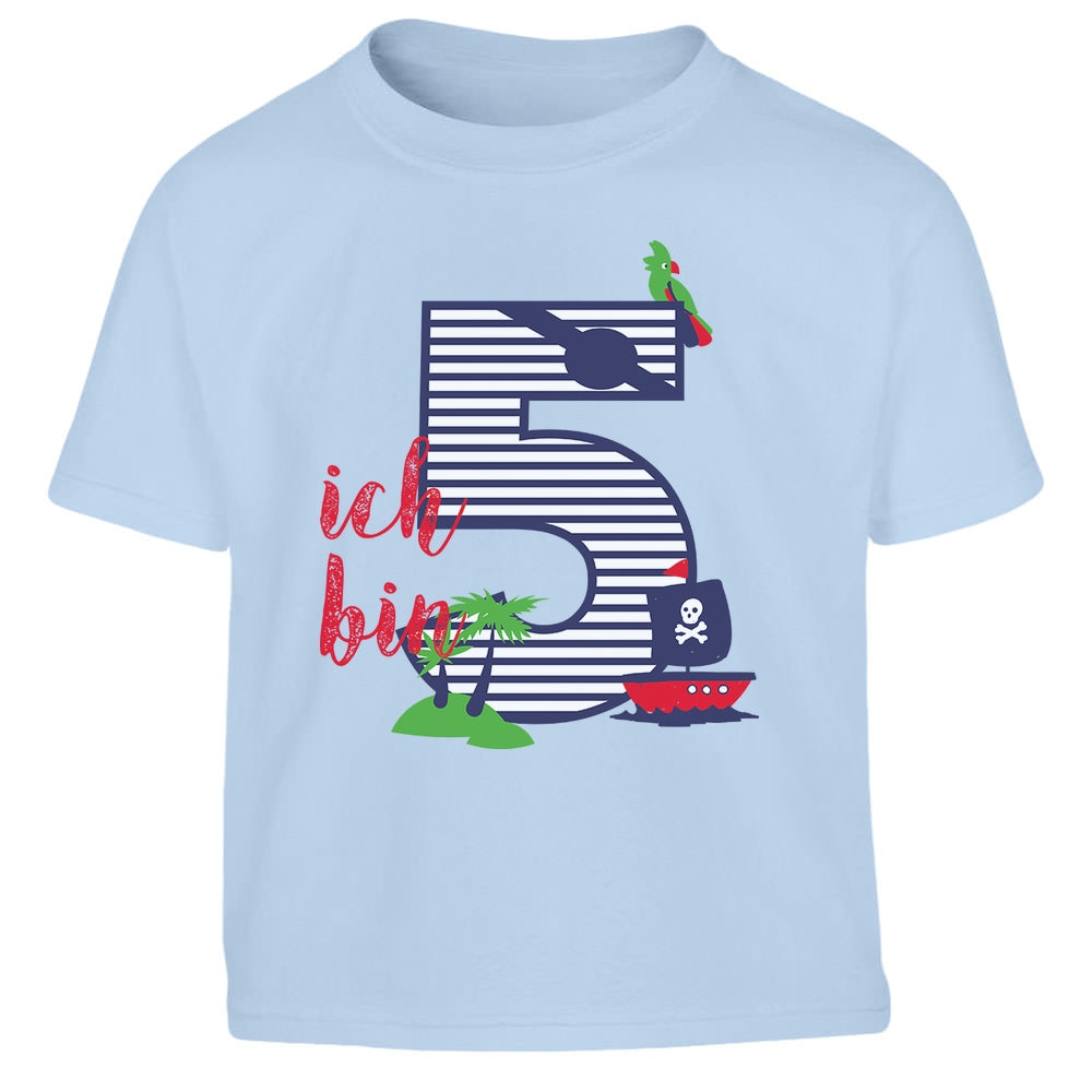 Ich bin Fünf Piraten Geschenk zum 5. Geburtstag Kinder Jungen T-Shirt