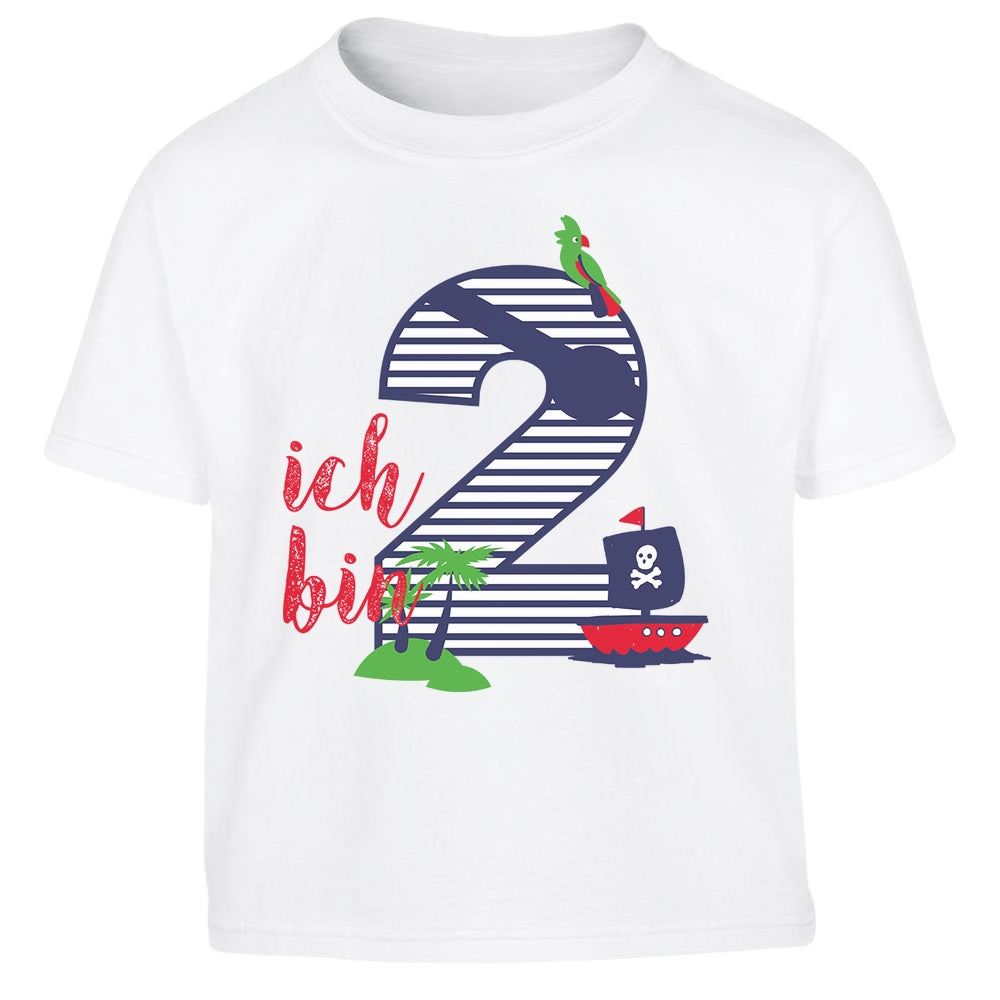 Ich bin zwei Piraten Geschenk 2. Geburtstag Kinder Jungen T-Shirt