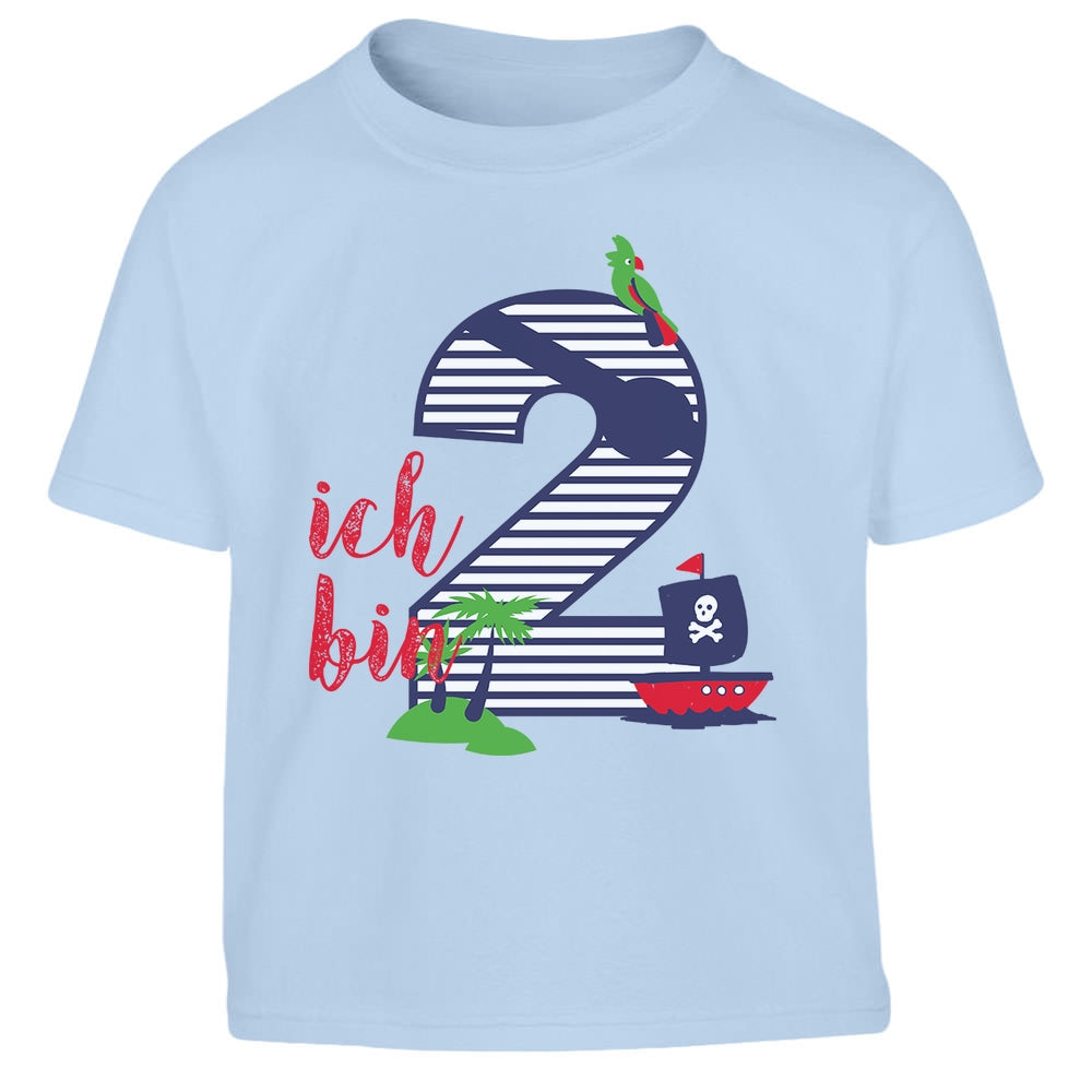 Ich bin zwei Piraten Geschenk 2. Geburtstag Kinder Jungen T-Shirt