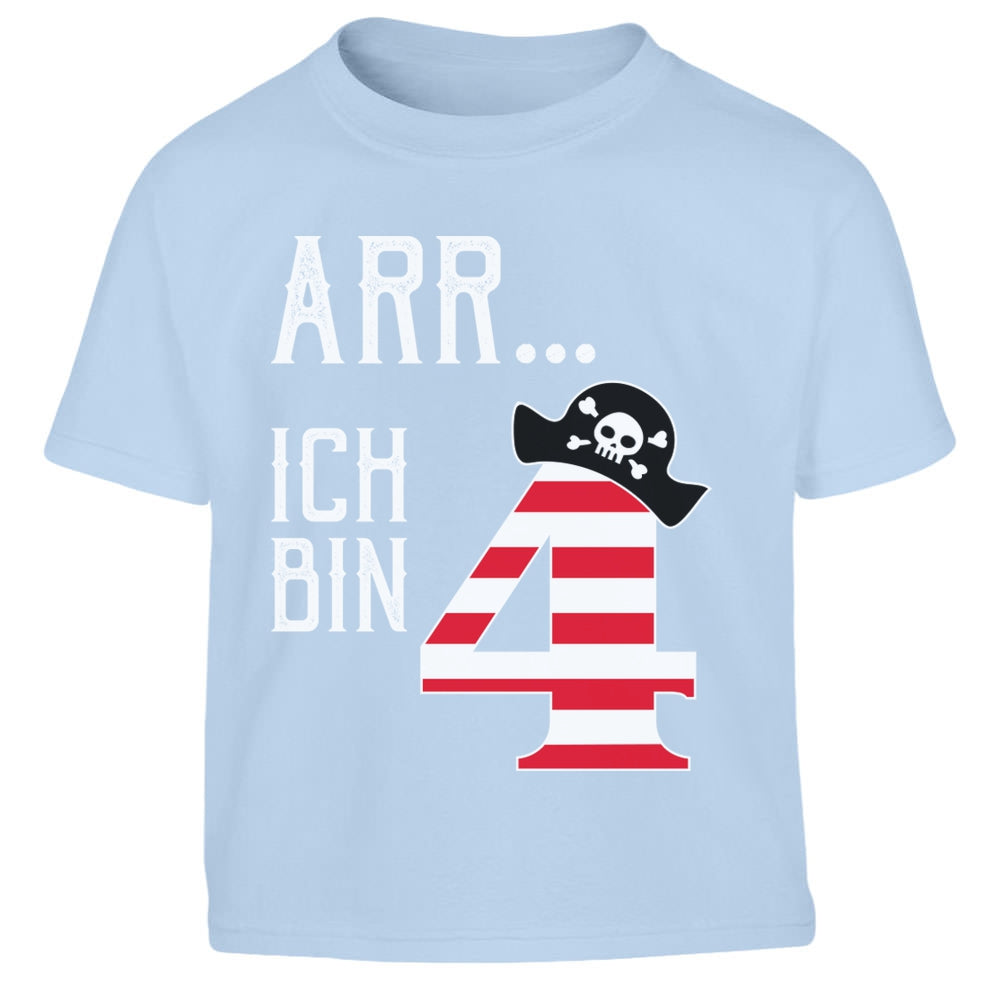 Arr Ich bin 4 Piraten Geschenk Geburtstagsshirt Kinder Jungen T-Shirt