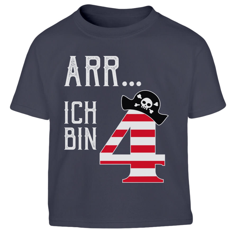 Arr Ich bin 4 Piraten Geschenk Geburtstagsshirt Kinder Jungen T-Shirt
