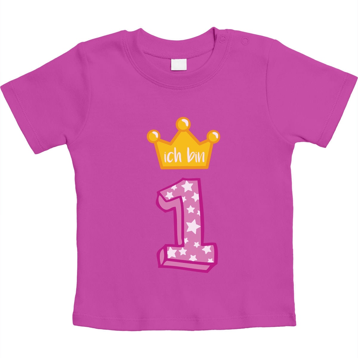 Goldene Krone Ich bin 1 Geburtstag Mädchen Unisex Baby T-Shirt Gr. 66-93