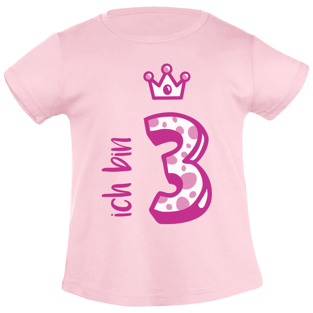 Shirtgeil Ich bin Drei Krone 3 Geburtstag Mädchen T-Shirt