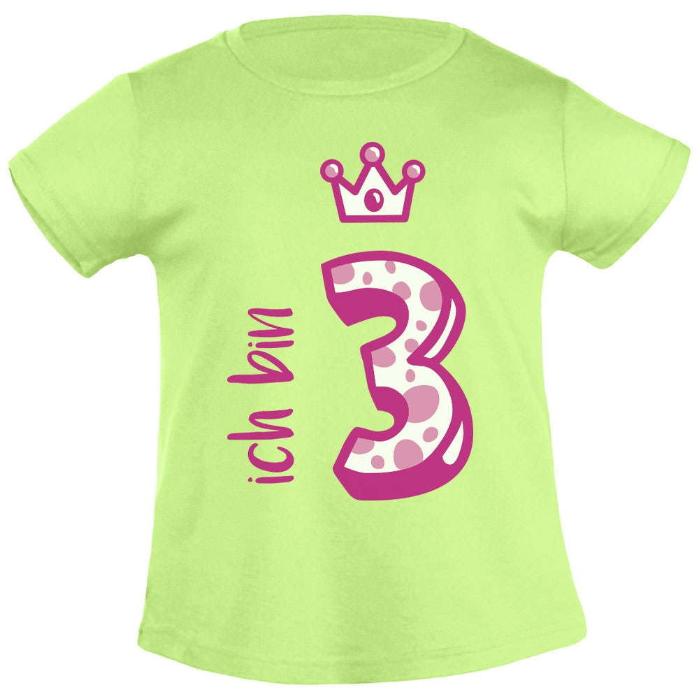 Shirtgeil Ich bin Drei Krone 3 Geburtstag Mädchen T-Shirt