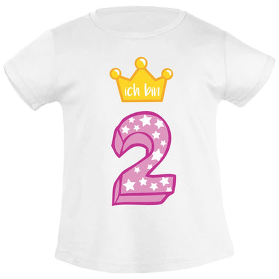 Ich bin Zwei Goldene Krone 2 Geburtstag Mädchen T-Shirt