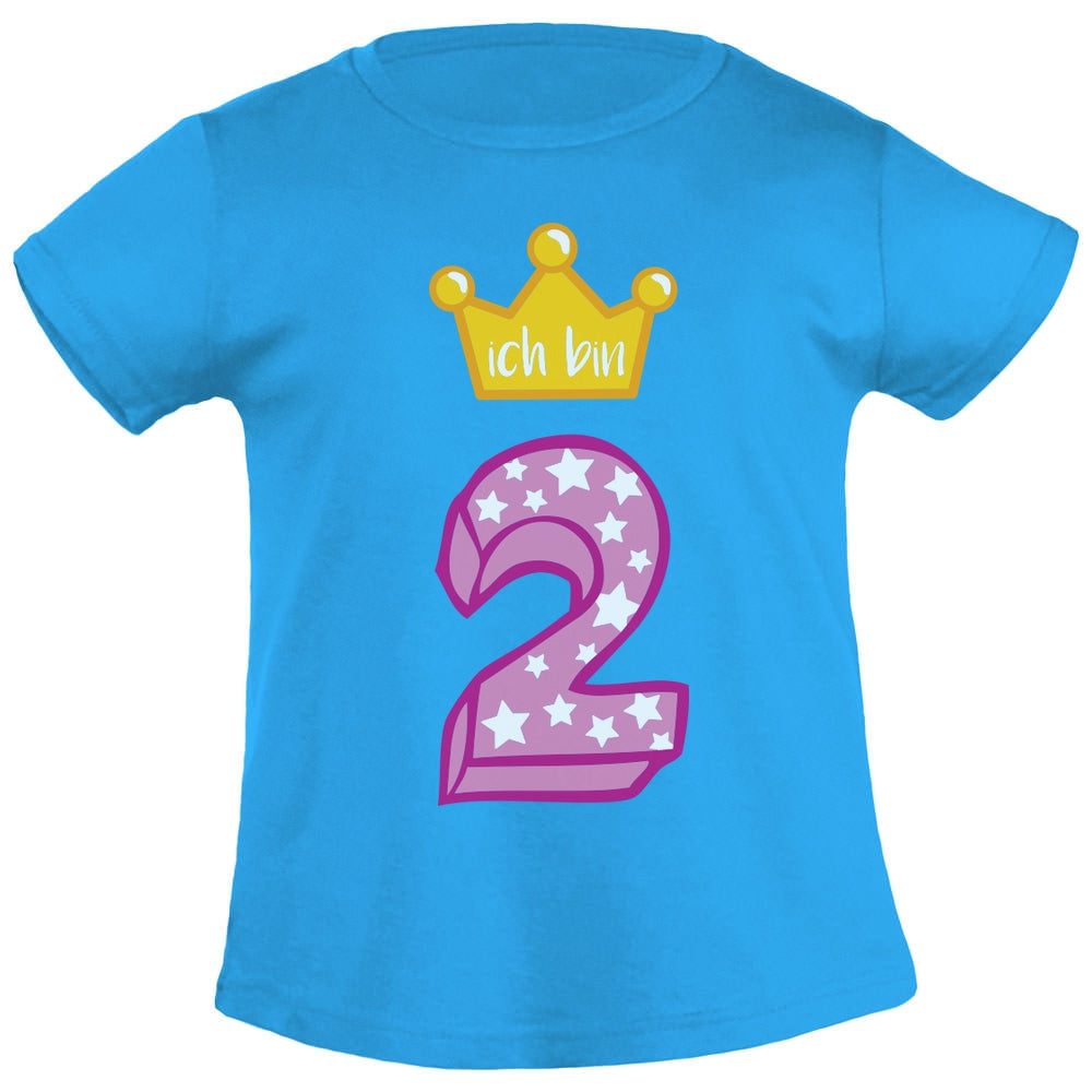 Ich bin Zwei Goldene Krone 2 Geburtstag Mädchen T-Shirt