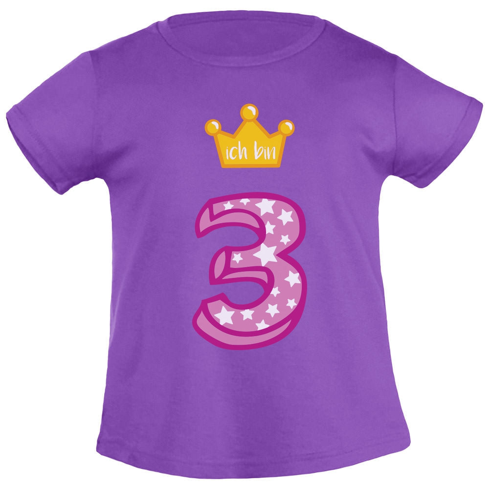 Ich bin Drei Goldene Krone 3 Geburtstag Mädchen T-Shirt