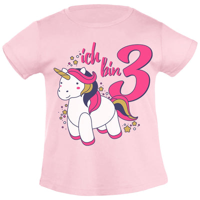 Ich bin Drei Einhorn Geburtstags Mädchen Mädchen T-Shirt