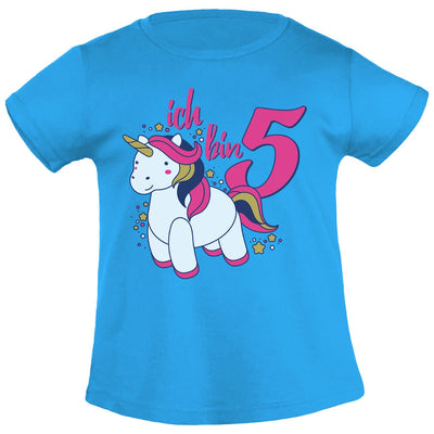 Ich bin Fünf Einhorn Geburtstags Mädchen Mädchen T-Shirt