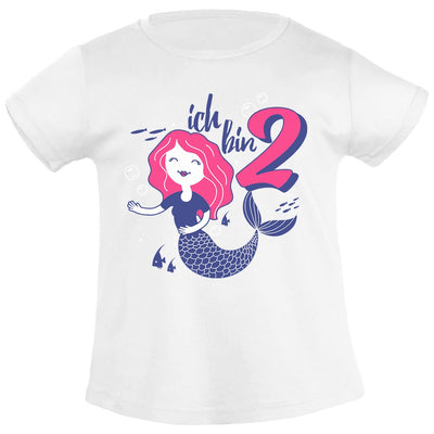 Ich bin 2 Meerjungfrau Geburtstags Mädchen Mädchen T-Shirt