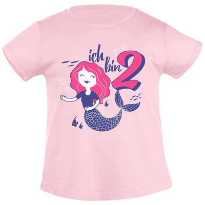 Ich bin 2 Meerjungfrau Geburtstags Mädchen Mädchen T-Shirt