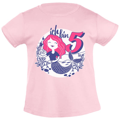 Ich bin 5 Meerjungfrau Korallen Geburtstag Mädchen T-Shirt