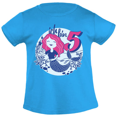 Ich bin 5 Meerjungfrau Korallen Geburtstag Mädchen T-Shirt
