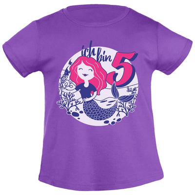 Ich bin 5 Meerjungfrau Korallen Geburtstag Mädchen T-Shirt
