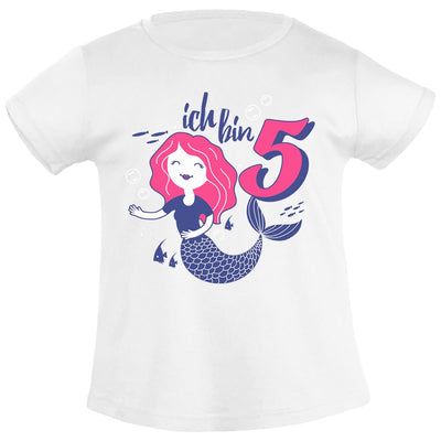 Ich bin 5 Meerjungfrau Geburtstags Mädchen Mädchen T-Shirt