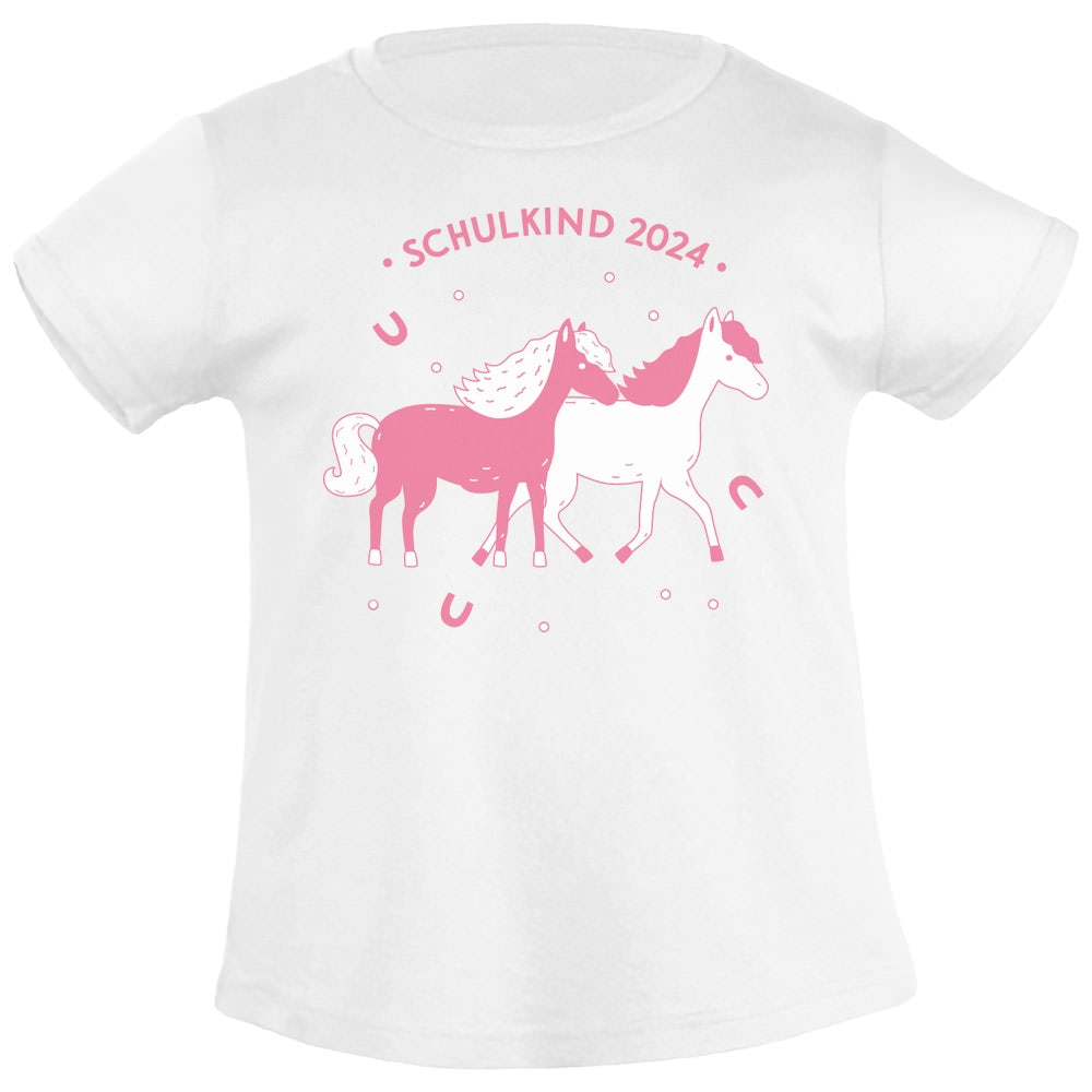 Schulkind 2024 Mädchen - Pferde Geschenk Einschulung Mädchen T-Shirt