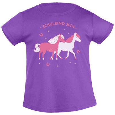 Schulkind 2024 Mädchen - Pferde Geschenk Einschulung Mädchen T-Shirt