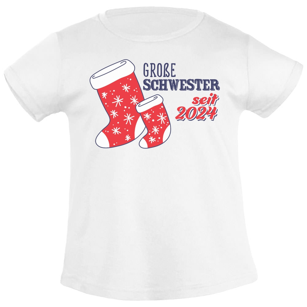 XMas Socken Geschenkidee für Mädchen - Große Schwester seit 2024 Mädchen T-Shirt