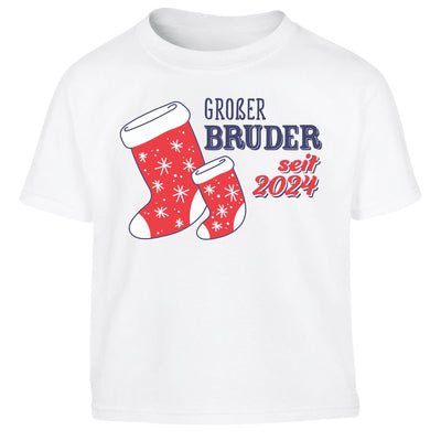 Geschenk Großer Bruder seit 2024 Weihnachtssocken Kinder Jungen T-Shirt