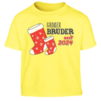 Geschenk Großer Bruder seit 2024 Weihnachtssocken Kinder Jungen T-Shirt