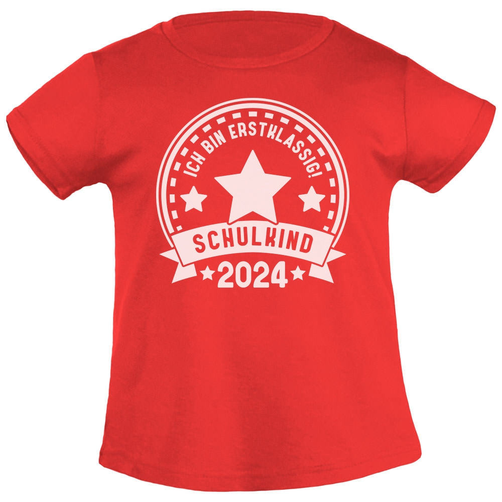 Ich bin ERSTKLASSIG Schulkind 2024 Einschulung Schulanfang Mädchen T-Shirt