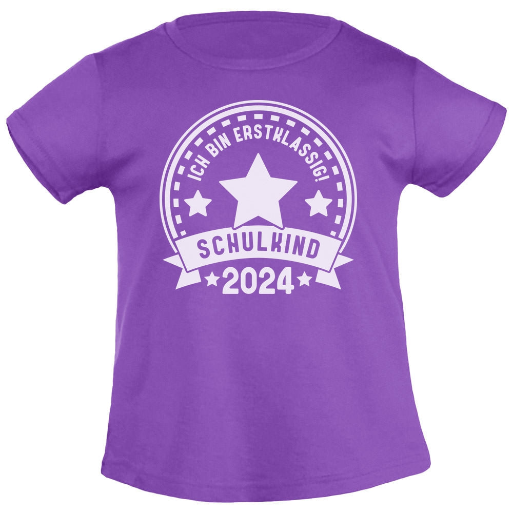 Ich bin ERSTKLASSIG Schulkind 2024 Einschulung Schulanfang Mädchen T-Shirt