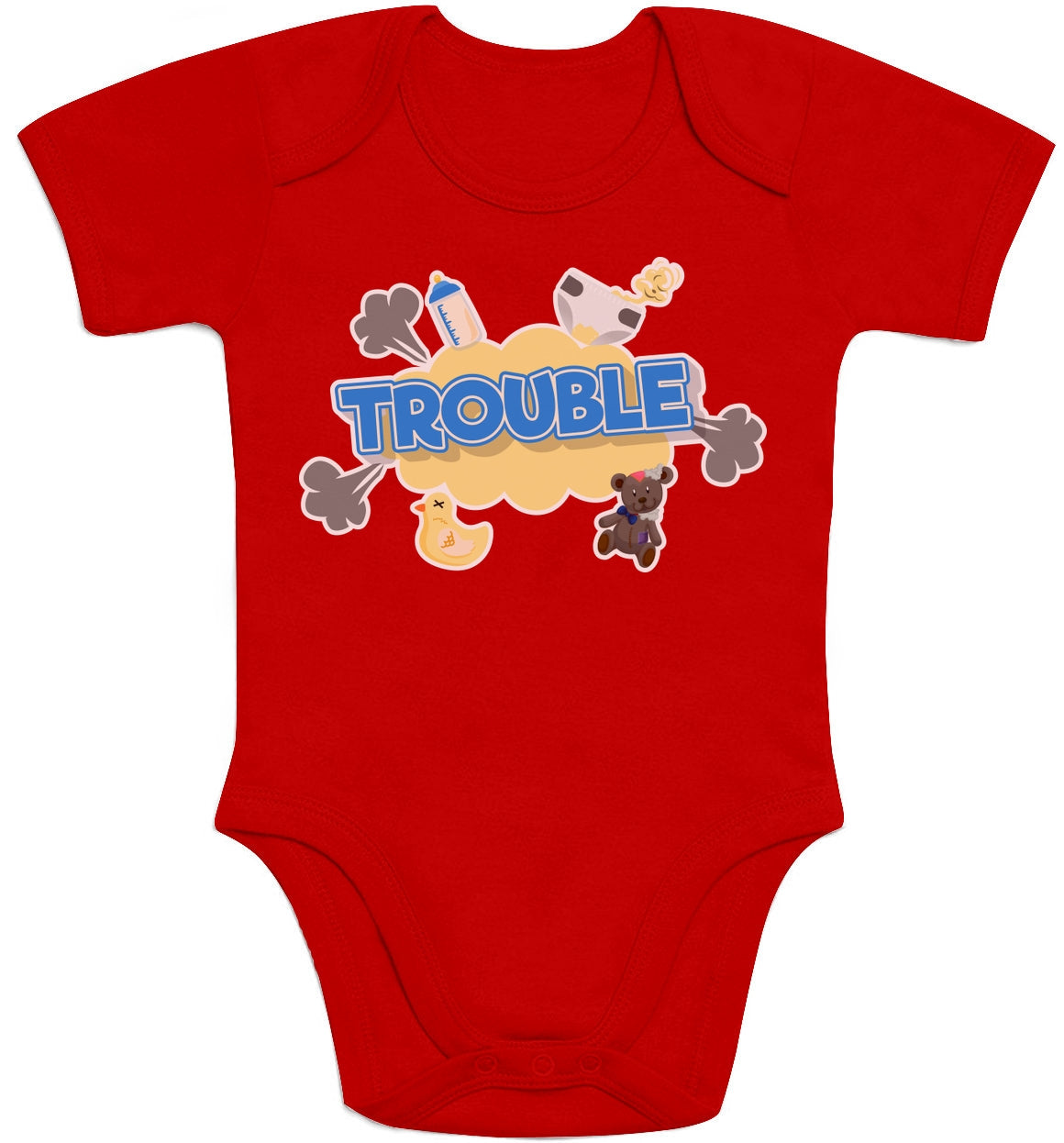 Trouble - Lustiger Spruch für Babies Baby Body Kurzarm-Body