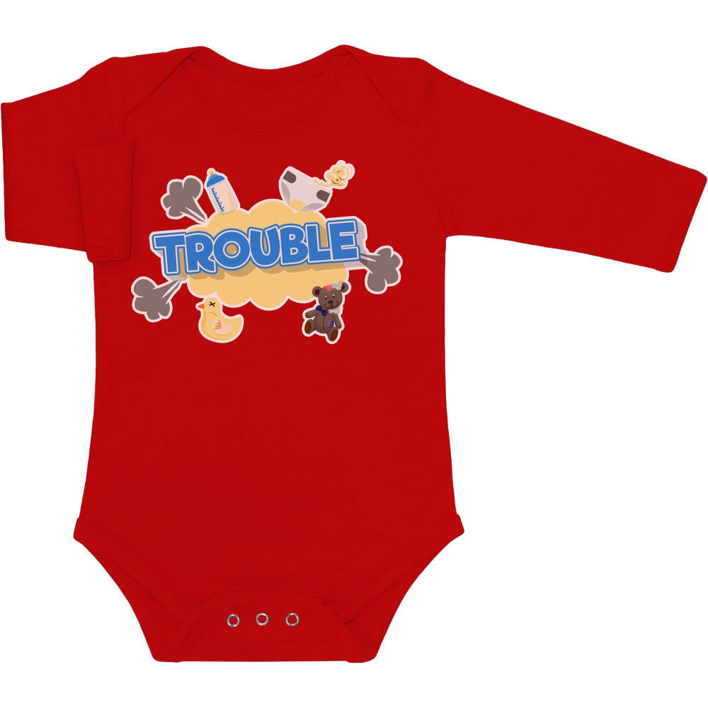 Trouble - Lustiger Spruch für Babies Baby Langarm Body
