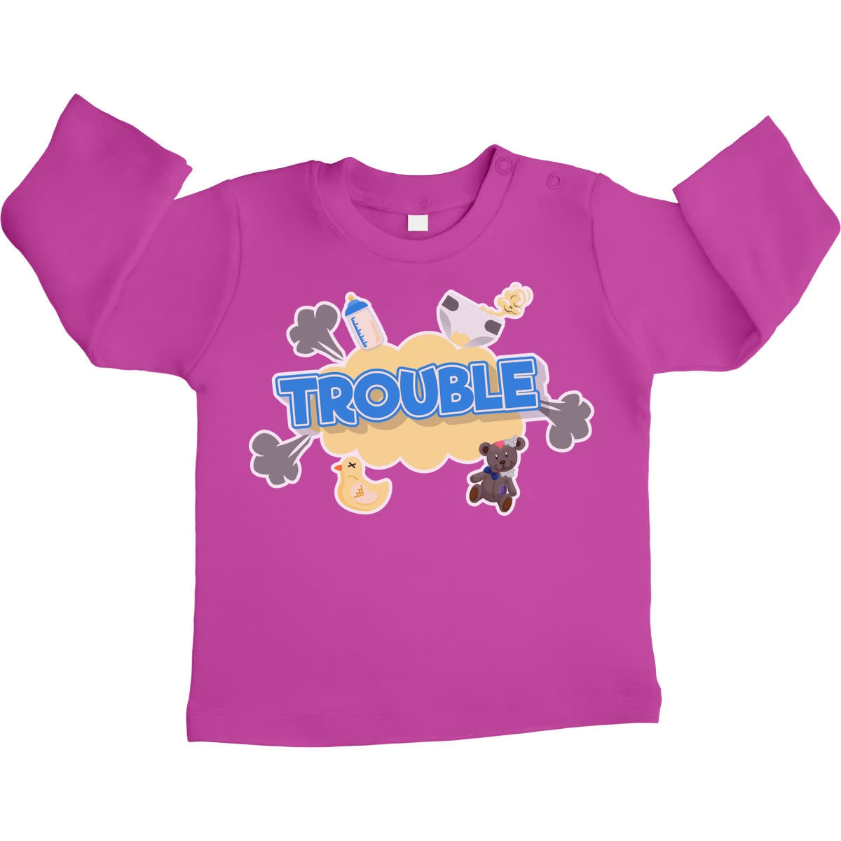 Trouble - Lustiger Spruch für Babies Unisex Baby Langarmshirt Gr. 66-93