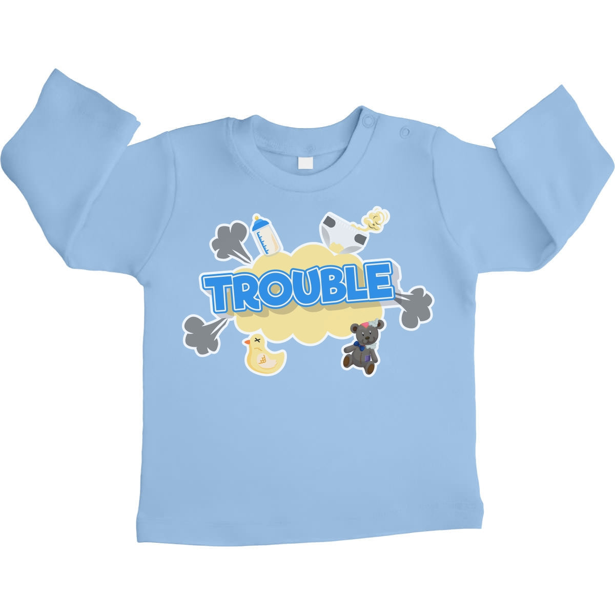 Trouble - Lustiger Spruch für Babies Unisex Baby Langarmshirt Gr. 66-93
