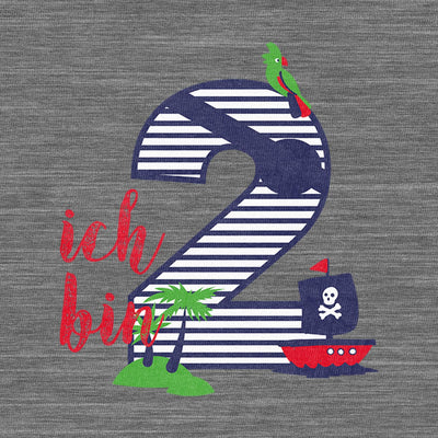 Ich bin zwei Piraten Geschenk 2. Geburtstag Kinder Jungen T-Shirt
