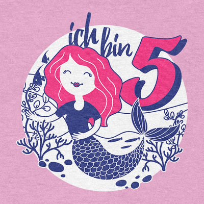 Ich bin 5 Meerjungfrau Korallen Geburtstag Mädchen T-Shirt